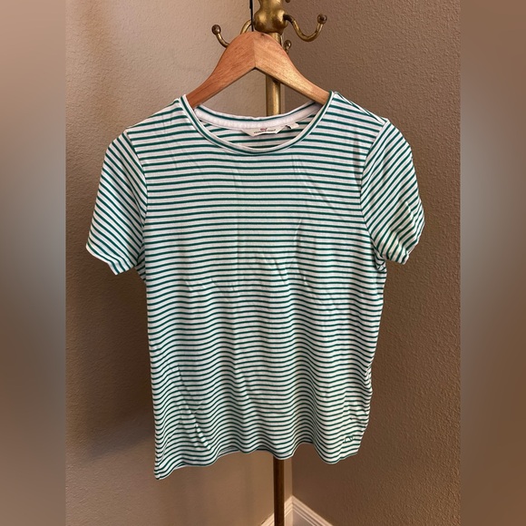 Vineyard Vines Tops - Vineyard Vines Green and White Striped Tee